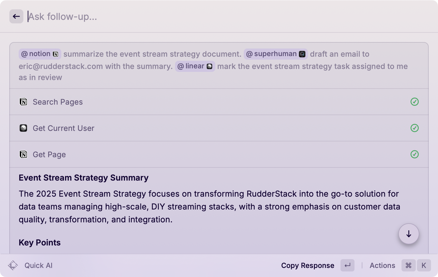 Raycast AI in action across multiple tools